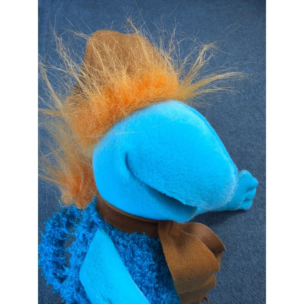 Jim Henson Fraggle Rock Boober Plush Toy Blue Orange Hat Scarf